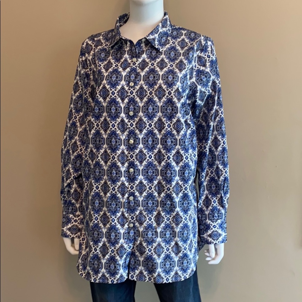Lands’ End No Iton Supima Button Down Shirt